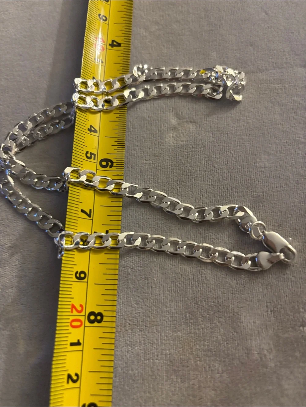 Silver Men’s Cuban Link Chain Necklace - Polished Silver Finish